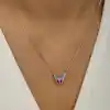 Gümüş Rose Minimal Kelebek Bayan Kolye