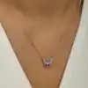 Gümüş Rose Minimal Kelebek Bayan Kolye