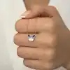 Gümüş Rose Minimal Kelebek Bayan Kolye