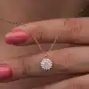 Gümüş Rose Minimal Yuvarlak Anturaj Kadın Kolye