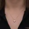 Gümüş Rose Minimal Yuvarlak Anturaj Kadın Kolye