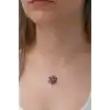 Gümüş Rose Mor Lotus Çiçeği Kolye