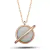 Gümüş Rose Opal Taşlı Gezegen Kadın Kolye