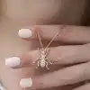 Gümüş Rose Örümcek Bayan Kolye
