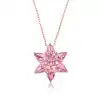Gümüş Rose Pembe Lotus Çiçeği Kolye