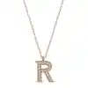 Gümüş Rose R Harfi Kadın Kolye