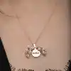 Gümüş Rose Renkli Çiçek Kişiye Özel Kadın Kolye