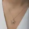 ​Gümüş Rose Renkli Taşlı Çiçek Kadın Kolye