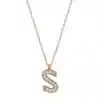 Gümüş Rose S Harfi Kadın Kolye