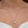 Gümüş Rose Sedef Taşlı Ay Yıldız Hilal Kadın Kolye