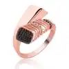 Gümüş Rose Siyah Taşlı Bayan Yüzük