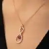 Gümüş Rose Sonsuz Kalp Kolye