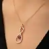 Gümüş Rose Sonsuz Kalp Kolye