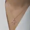 Gümüş Rose Sonsuzluk Kelebek Kadın Kolye