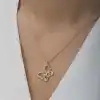 Gümüş Rose Sonsuzluk Kelebek Kadın Kolye
