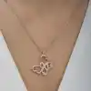 Gümüş Rose Sonsuzluk Kelebek Kadın Kolye