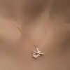 Gümüş Rose Tek Taşlı Uçak Kadın Kolye