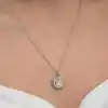 Gümüş Sedef Taşlı Ay Yıldız Hilal Kadın Kolye