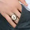 Gümüş Sedef Üzeri Tuğralı Erkek Yüzük
