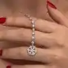 Gümüş Sıralı Zirkon Taşlı Kar Tanesi Kadın Kolye