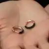 Gümüş Siyah Halka Küpe