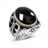 Gümüş Siyah Zirkon Taşlı Erkek Yüzük