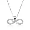 Gümüş Sonsuzluk Kalpler Bayan Kolye