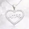 Gümüş Taşlı Love Bayan Kolye
