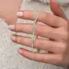 Gümüş Telkari Yaprak Desenli Kadın Bileklik