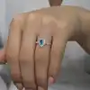 Gümüş Turkuaz Damla Taşlı Kadın Yüzük