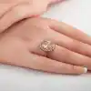 Gümüş Turuncu Taşlı Oval Kadın Yüzük