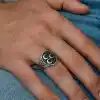 Gümüş Üç Hilal Erkek Yüzük