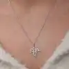 Gümüş Üç Yaprak Kadın Kolye