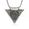Gümüş Üçgen İçi Açılabilen Osmanlı Arma Muskalık Kolye