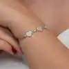 Gümüş Üçlü Kalp Kadın Bileklik
