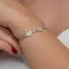Gümüş Üçlü Kalp Kadın Bileklik