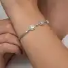 Gümüş Üçlü Kare Kadın Bileklik