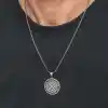 Gümüş Viking Pusula Erkek Kolye