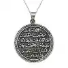 Gümüş Yuvarlak Kıtmir Duası Kolye