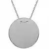 Gümüş Yuvarlak Plaka Kolye