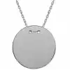 Gümüş Yuvarlak Plaka Kolye