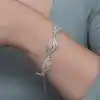 Gümüş Zarif Yaprak Telkari Kadın Bileklik