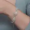 Gümüş Zarif Yaprak Telkari Kadın Bileklik