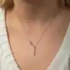 Gümüş Zirkon Sıra Taşlı Kadın Kolye