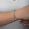 Gümüş Zirkon Taşlı Çift Sıra Kadın Bileklik