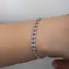 Gümüş Zirkon Taşlı Çift Sıra Kadın Bileklik