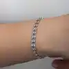 Gümüş Zirkon Taşlı Çift Sıra Kadın Bileklik