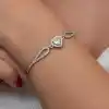Gümüş Zirkon Taşlı Kalp Bileklik