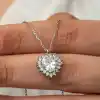 Gümüş Zirkon Taşlı Kalp Kadın Kolye