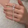 Gümüş Zirkon Taşlı Kalpli Kadın Bileklik